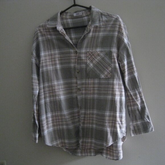 Ardene 100% Cotton Plaid Flannel Shirt M - Picture 1 of 14